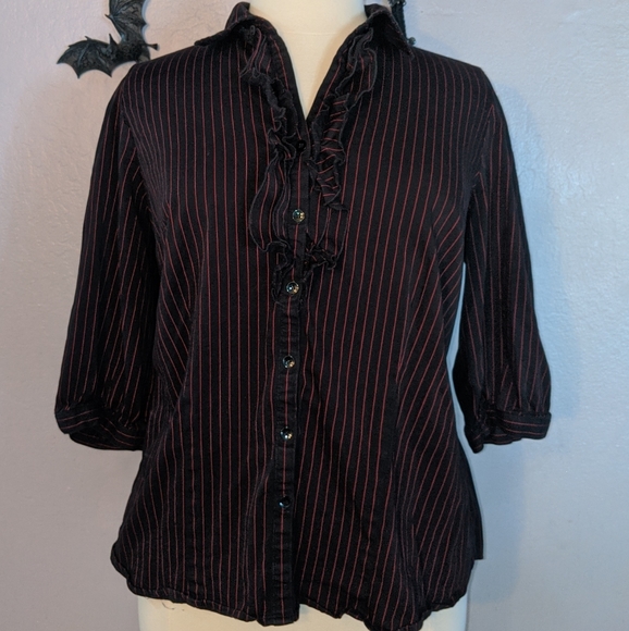 Lane Bryant Ruffle Button up Blouse - Picture 2 of 5